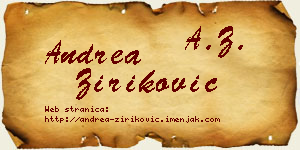 Andrea Ziriković vizit kartica